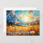 Zonnige dag in de prairie | Gefeliciteerd Briefkaart (Voorkant / Achterkant)