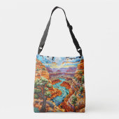 Zonnige dag in een woestijncanyon crossbody tas (Achterkant)