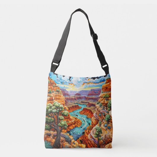 Zonnige dag in een woestijncanyon crossbody tas (Voorkant)