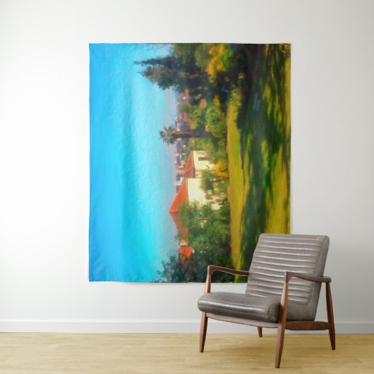 Zonnige dag Jemin Moshe Uitzicht JerIsalem Israel  Wandkleed (In situ)