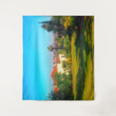 Zonnige dag Jemin Moshe Uitzicht JerIsalem Israel Wandkleed (Voorkant)