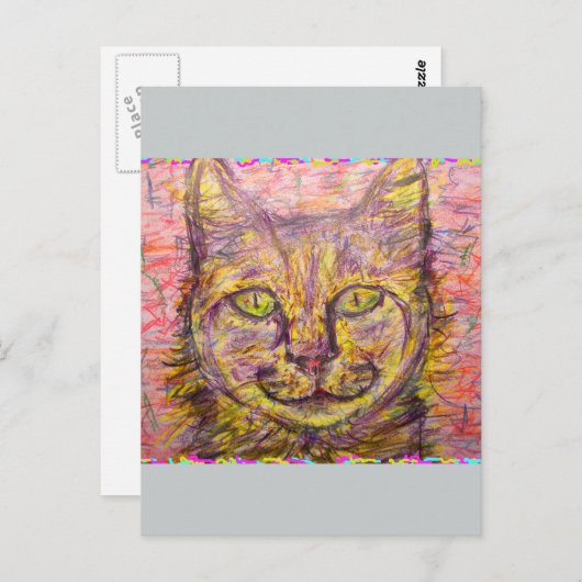 zonnige dag kat hé briefkaart (Voorkant / Achterkant)