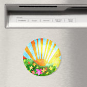 Zonnige dag kleurrijke magneet (Insitu (Vaatwasser))