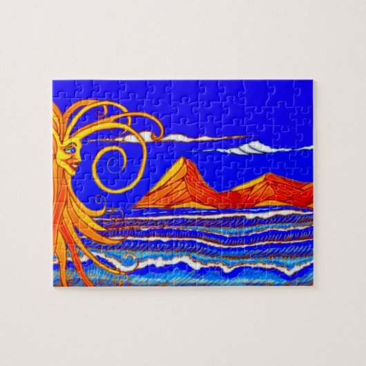 Zonnige dag op het strand  legpuzzel (Horizontaal)