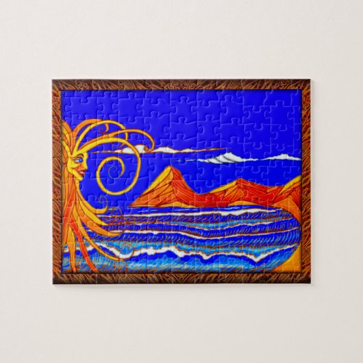 Zonnige dag op het strand legpuzzel (Horizontaal)