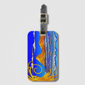 Zonnige dag op het strand Waterverf schilderij Bagagelabel (Voorkant (verticaal))