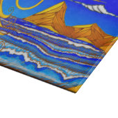 Zonnige dag op het strand Waterverf schilderij Snijplank (Hoek)