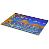 Zonnige dag op het strand Waterverf schilderij Snijplank (Hoek)