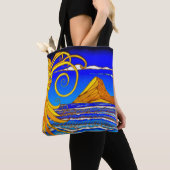 Zonnige dag op het strand Waterverf schilderij Tote Bag (Dichtbij)