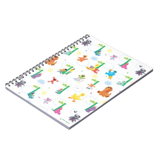 Zonnige Dag Sesamstraat Patroon Notitieboek (Linkerzijde)