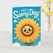 Zonnige dag Standaard, 5 "x 7" Gevouwen Wenskaart Kaart (Gele Bloem)