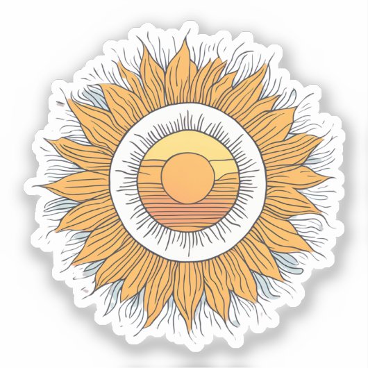 zonnige dag sticker (Voorkant)