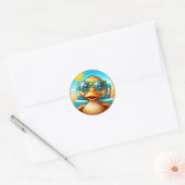 Zonnige dag Summer Fun op het strand Ronde Sticker (Envelop)