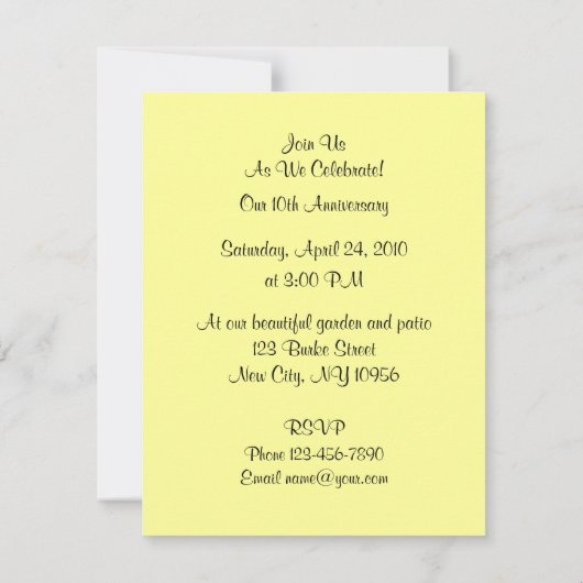 Zonnige Dag Uitnodiging (Achterkant)