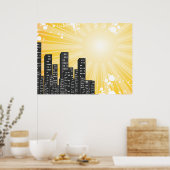 zonnige dag vectorcityrie poster (Keuken)