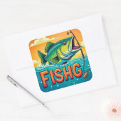 Zonnige dagen en grote vangsten vierkante sticker (Envelop)