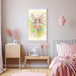 Zonnige Dagen Fee Waterverfschildering Poster