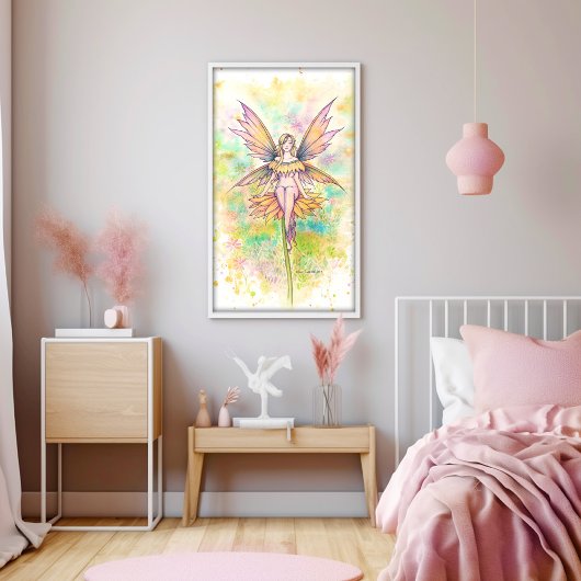 Zonnige Dagen Fee Waterverfschildering Poster