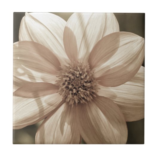 Zonnige Dahlia Tegeltje (Voorkant)