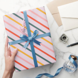 Zonnige diagonale strepen cadeaupapier