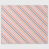 Zonnige diagonale strepen cadeaupapier (Vlak)