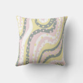 Zonnige Draaikolken Stof Roze, Boter Geel en Grijs Kussen (Achterkant)