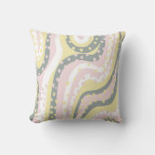 Zonnige Draaikolken Stof Roze, Boter Geel en Grijs Kussen (Voorkant)