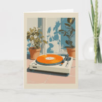 Zonnige Draaitafel met Oranje Vinyl