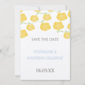 Zonnige Elegantie Gele Rose Moderne Bruiloft Kaart (Voorkant)