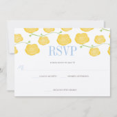 Zonnige Elegantie Gele Rozen & Hemelsblauwe Bruilo Kaart (Voorkant)