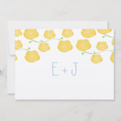 Zonnige Elegantie Gele Rozen & Hemelsblauwe Bruilo Kaart (Achterkant)