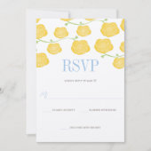 Zonnige Elegantie Gele Rozen & Hemelsblauwe Bruilo Kaart (Voorkant)