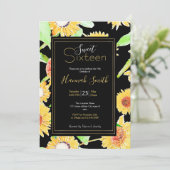  - zonnige en zwarte zonnebloemen - Waterverf Verf Kaart (Staand voorkant)