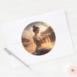 Zonnige feeën vrouwen kleur woestijn mooie luxe ronde sticker