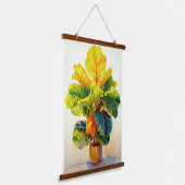 Zonnige Fiddle Leaf Fig Tree Hangend Wandkleed (Gebogen)