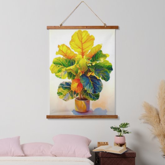 Zonnige Fiddle Leaf Fig Tree Hangend Wandkleed (Slaapkamer)