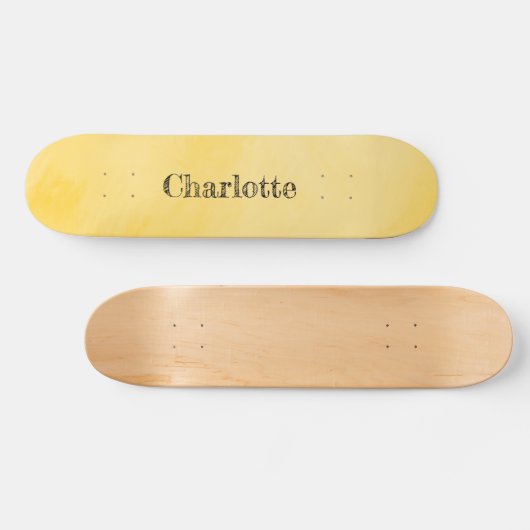 Zonnige Geel Roze Persoonlijk Skateboard (Horizontaal)