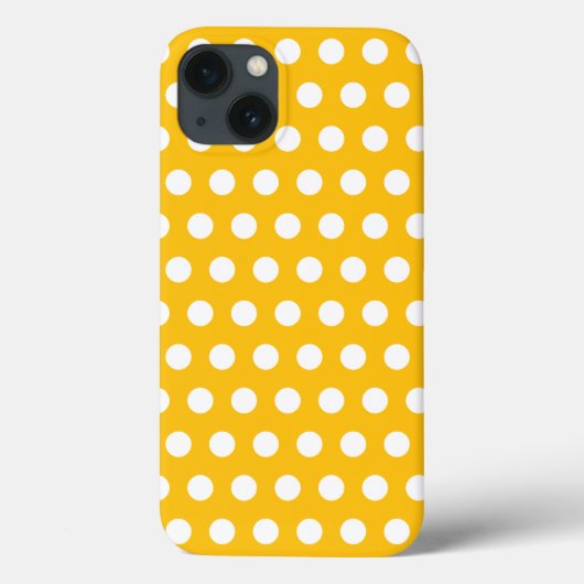Zonnige Geel Witte Stippenpatroon Kunst Case-Mate iPhone Case (Achterkant)
