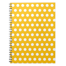 Zonnige Geel Witte Stippenpatroon Kunst Notitieboek