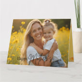 Zonnige Gele Bloemen Lijst Moederdag Foto Kaart (Voorkant)