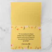 Zonnige Gele Bloemen Lijst Moederdag Foto Kaart (Binnen)