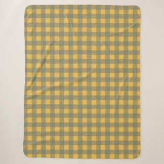 Zonnige Gele Buffalo Check Plaid Patroon Sherpa Deken