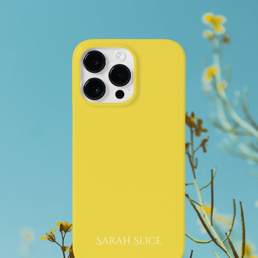 Zonnige Gele Effen Kleur Zomer Sunshine Naam Case-Mate iPhone Case