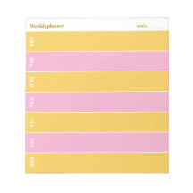 Zonnige Gele en Roze Aangepaste Wekelijkse Planner