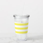 Zonnige Gele Gestreepte Paarse Monogram Acryl Drinkbeker (Achterkant)