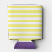 Zonnige Gele Gestreepte Paarse Monogram Blikjeskoeler (Achterkant)