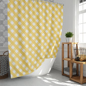 Zonnige Gele Gingham Douchegordijn