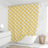 Zonnige Gele Gingham Douchegordijn