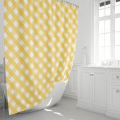 Zonnige Gele Gingham Douchegordijn