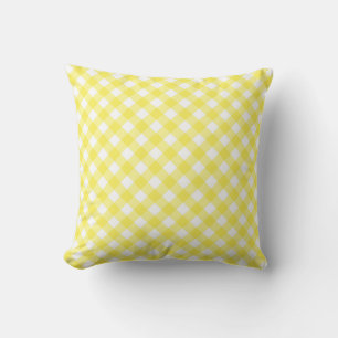 Zonnige Gele Gingham Kussen